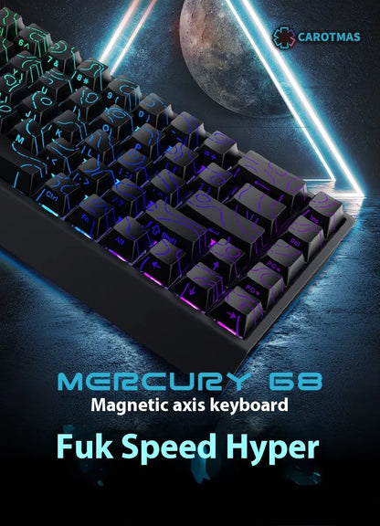 IROK Carotmas Mercury68 mechanische Tastatur mit Magnetschaltern, 8K, 68 Tasten, RT 0.004mm, geringe Latenz, individuell anpassbare kabelgebundene Gaming-Tastatur, PC-Geschenk