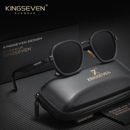 KINGSEVEN  Small Round Sunglasses Men Polarized Women Eyewear Retro Style Luxury Travel Glasses Shades UV400