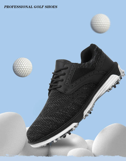 LiXingMing Golf Shoes Men Gray Large Size Up to 48# Breathable Cleats Golf Sport Shoes Teenager Training Golf Coach Sneakers