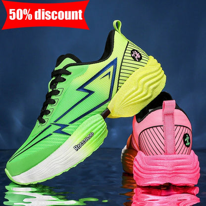 Zapatillas deportivas de alto rebote para pareja, profesionales para maratón, cómodas para jogging, con amortiguación, antideslizantes y para carreras