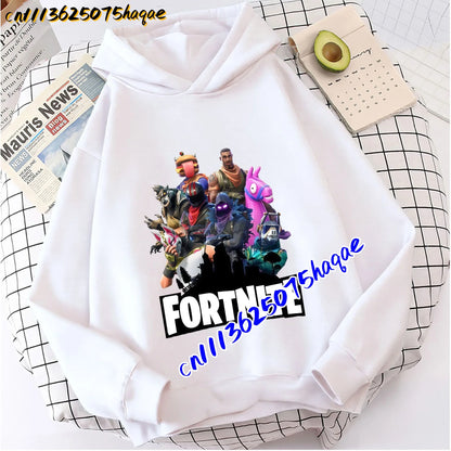 FORTNITED Kinder-Langarm-Hoodie für Mädchen und Jungen, Streetwear, Pullover-Sweatshirt für Babys, Anime-Mode, Kinderoberteil, Geschenk
