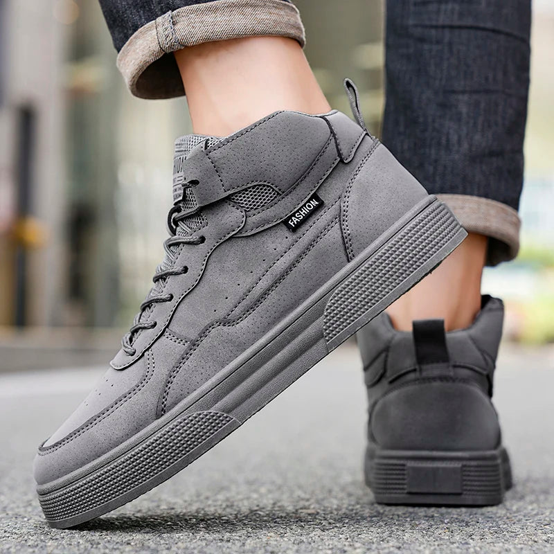 Breathable Men's Casual Shoes Skate Shoes Mid-Top Breathable Versatile Sports Shoes Suitable for All-Day Wear