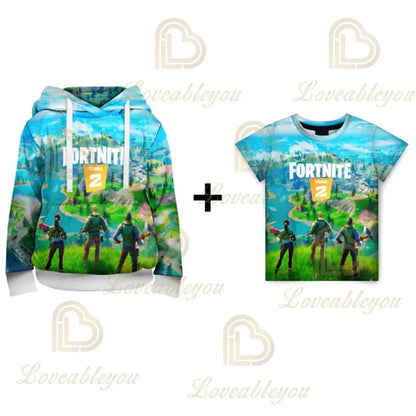 Fortnite Hoodie 3D Printed Plus Size Hooded Sweatshirt T-shirt Kids Fashion Streetwear Hoodie Casual Jacket