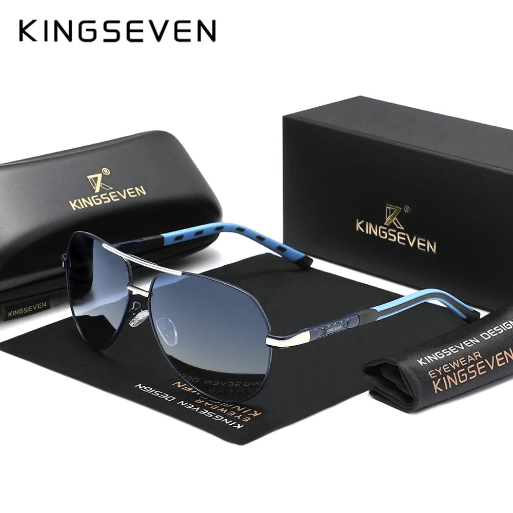 KINGSEVEN Brand Men Sunglasses Pilot Polarized UV400 Lens Aluminum Frame Driving Glasses Women Causal Eyewear