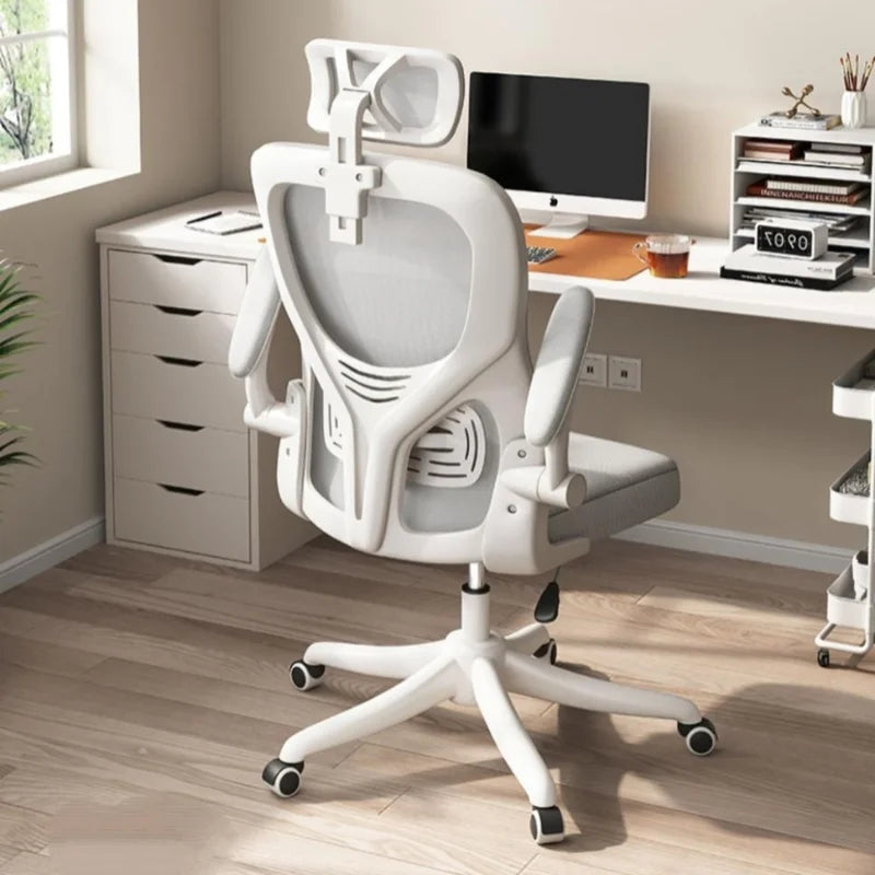 Silla gaming ergonómica giratoria con malla, elevación ajustable, comodidad para uso prolongado, hogar, dormitorio, oficina y estudio