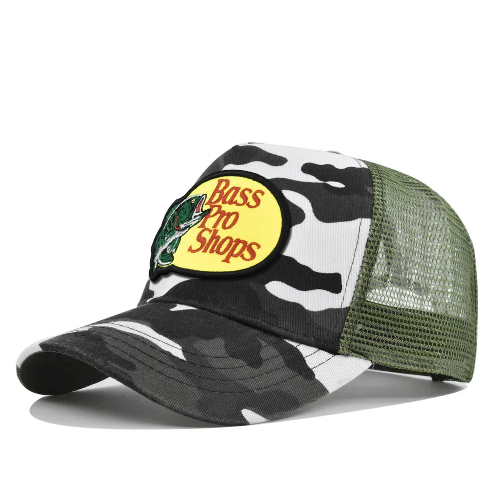 bass football baseball caps Men and women outdoor casual hip-hop Summer sunshade breathable mesh cap