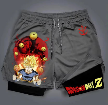 2026 Dragon Ball Printed Double-layered Shorts GOKU American Sporty Comfortable and Fashionable Men's Loose and Breathable Pants