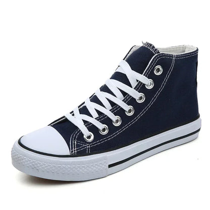 Baskets montantes classiques confortables, chaussures de sport plates, chaussures de marche confortables, mode respirante, toile de loisirs canisée, nouveau