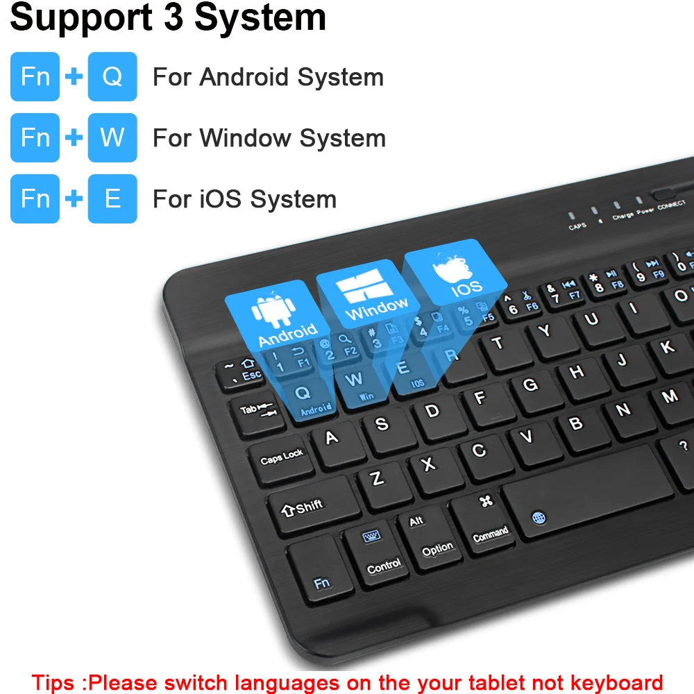 Mini-Bluetooth-Tastatur RGB kabellose Tastatur 10 Zoll beleuchtete Tastatur mit Hintergrundbeleuchtung Touchpad-Tastatur für iOS Android Windows iPad