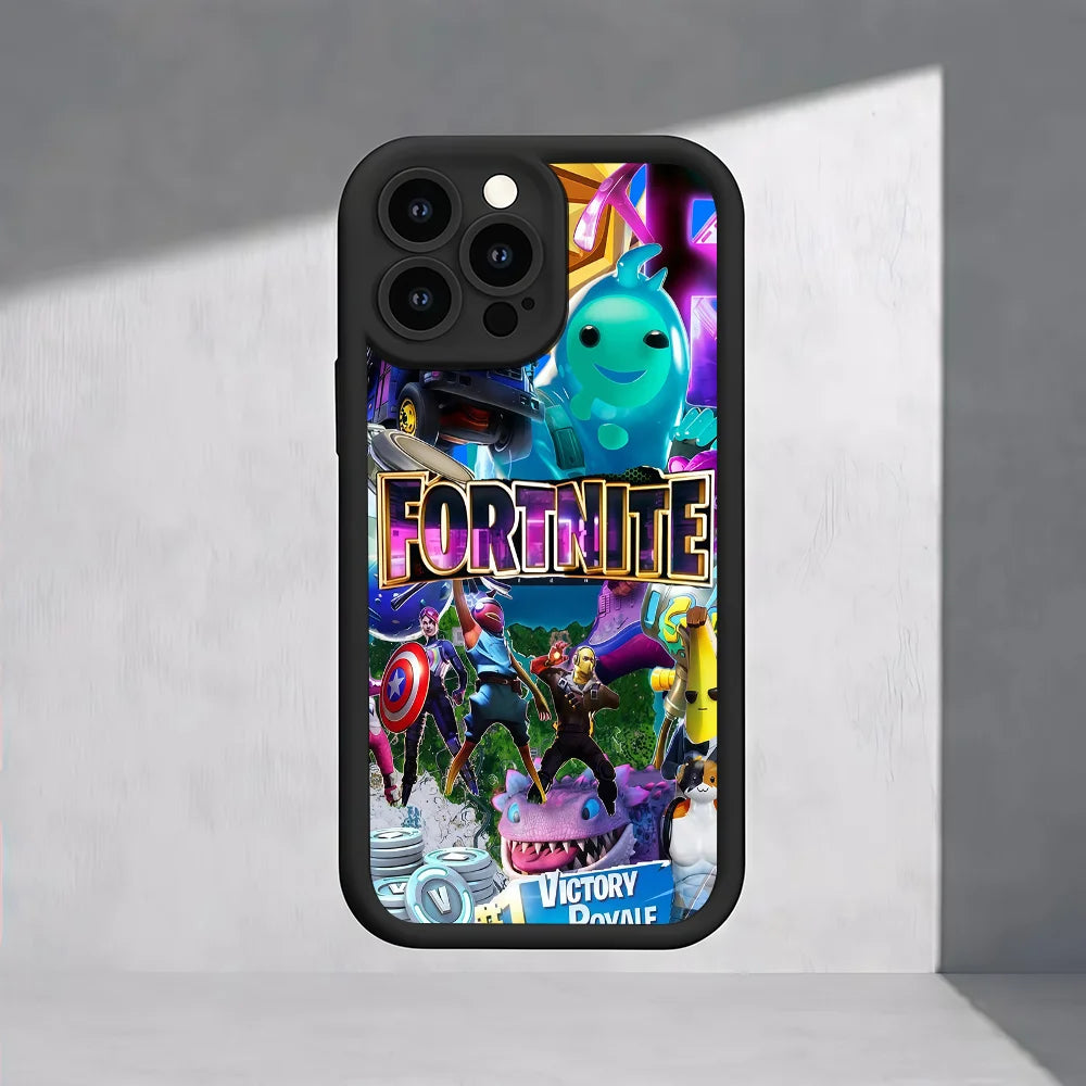 F-Fortnite Gaming-Handyhülle für iPhone 17e 17 16e 16 15 14 13 12 11 Air Pro Max Mini XR XS X 7 8 6 6s Plus, weiche TPU-Rückhülle