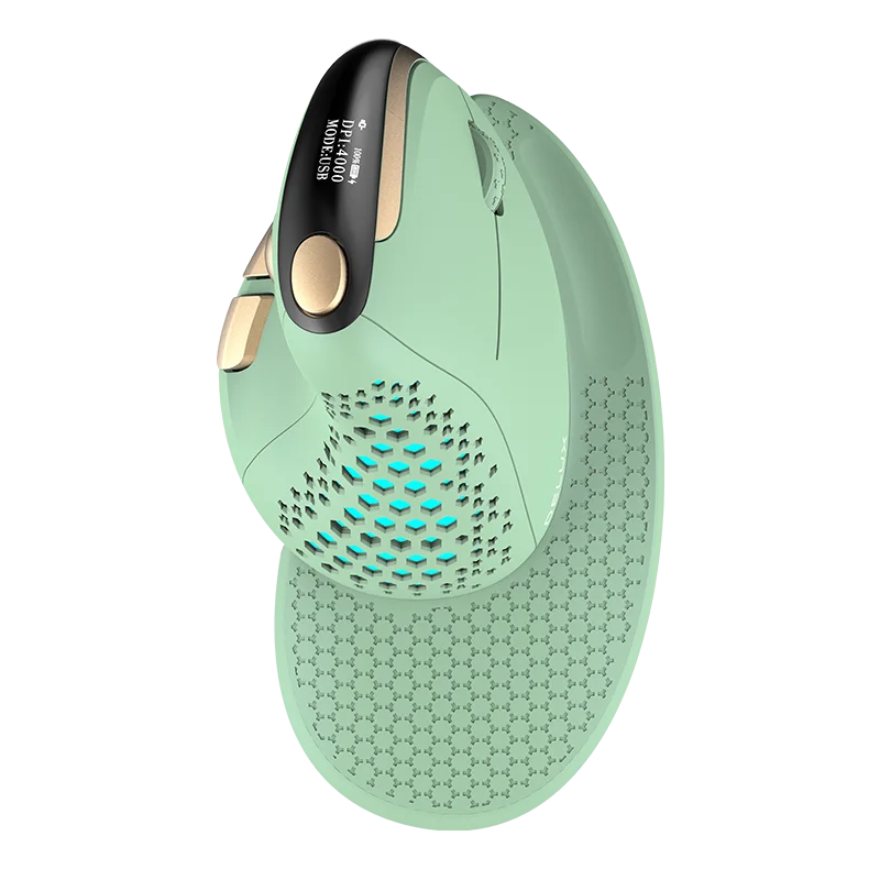 Rato Vertical Ergonómico Delux M618XSD Seeker com Ecrã OLED 4000DPI, Recarregável, 1000mA e Tampa Traseira Amovível para Computador