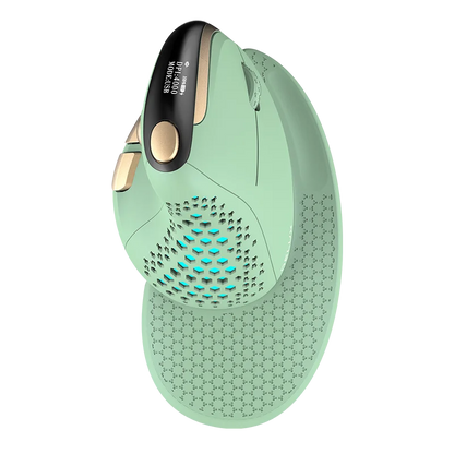 Rato Vertical Ergonómico Delux M618XSD Seeker com Ecrã OLED 4000DPI, Recarregável, 1000mA e Tampa Traseira Amovível para Computador