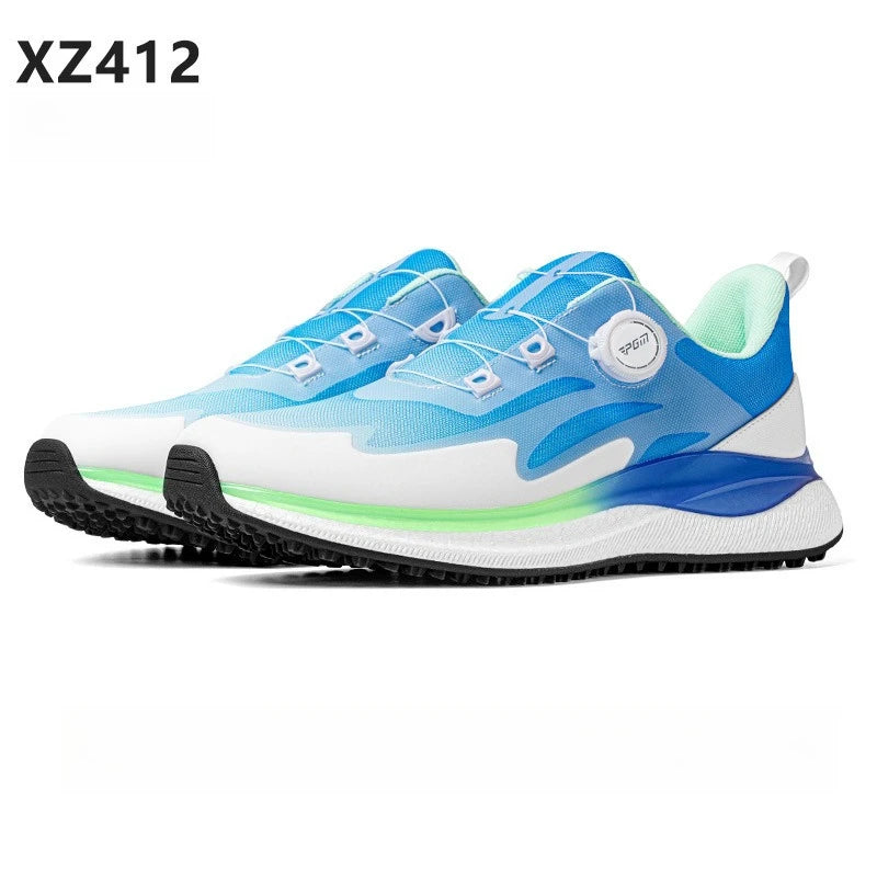PGM Men's Golf Shoes with Ultra Soft Sole, Knob Shoelaces, Breathable, Anti-Slip Outdoor Sports Sneakers XZ412