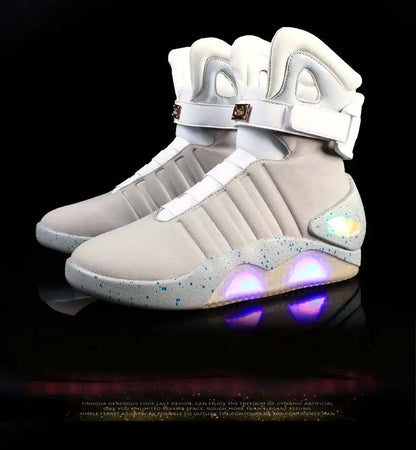 Men Remote Control LED Mag Shoes Fashion Light-Up Sneakers Air Shoes USB Rechargeable Shoes Back To The Future Boots 1989