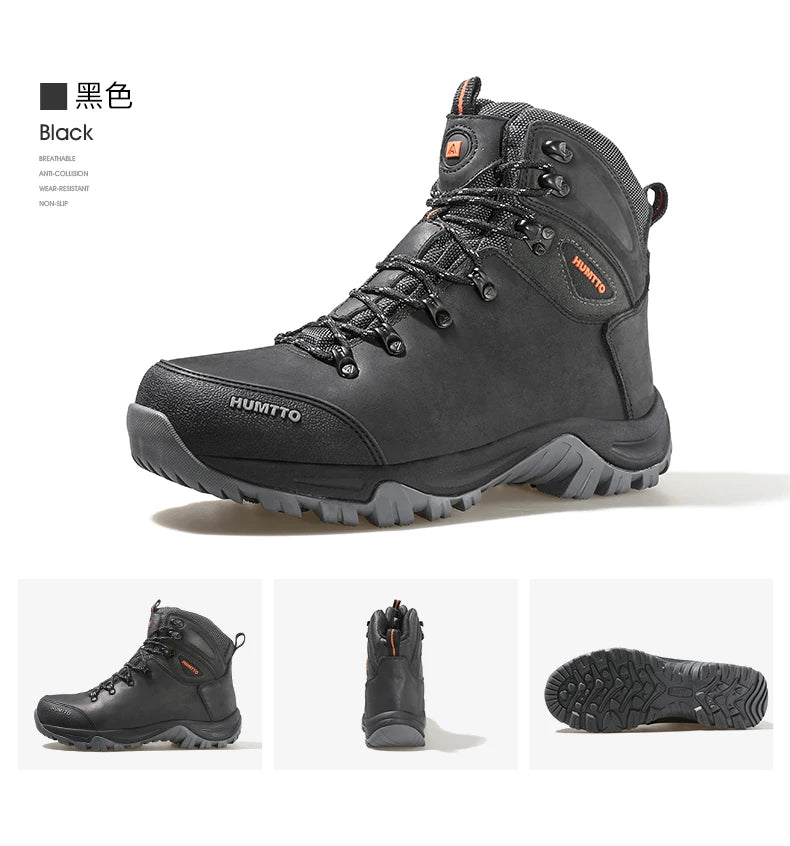 Zapatos de senderismo HUMTTO, botas de caza impermeables para hombre, botas tácticas de combate para desierto hasta el tobillo, botas de trekking para hombre y mujer, zapatillas cálidas de cuero