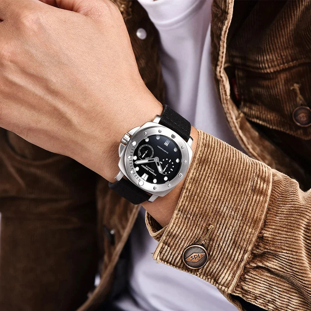PAGANI DESIGN Men's Mechanical Watch Luxury Sapphire Glass Luminous Automatic Watch 200M Waterproof Stainless Steel Watch