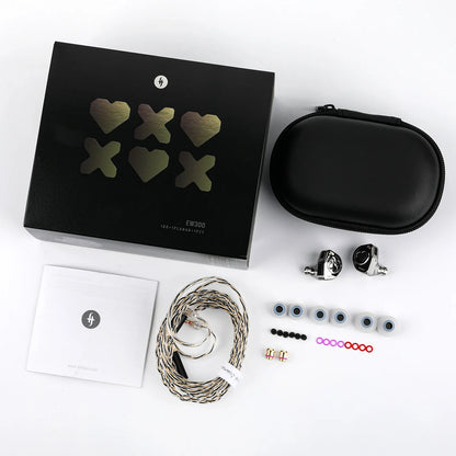 SIMGOT EW300 1DD+1Planar+1PZT Hybrid Driver IEM HIFI Earphones with Detachable Nozzles Silver-Plated OFC IEM Cable for Musician