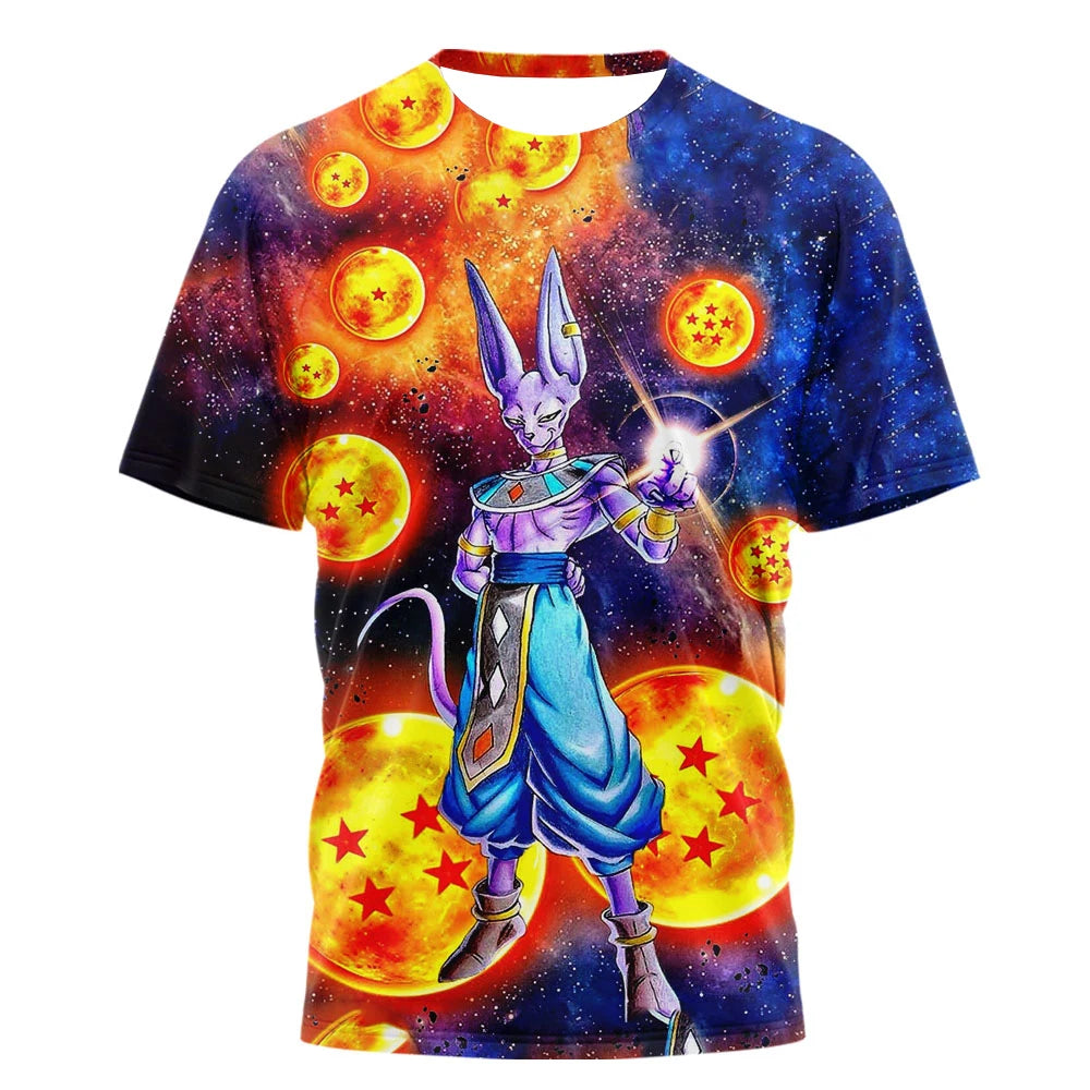 2026 Summer Dragon Ball Goku "Ink Martial Arts" 3D Printed Breathable Quick-Drying T-Shirt for Men and Women, Parental Use Top