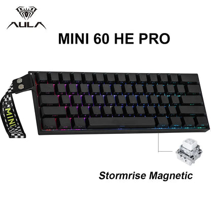 AULA Mini60 HE/Pro/Max 60% Gaming-Tastatur mit Magnetschaltern, RGB, Tri-Mode, mechanische Tastatur, 8000Hz, 0.01mmRT, für E-Sports, Geschenke