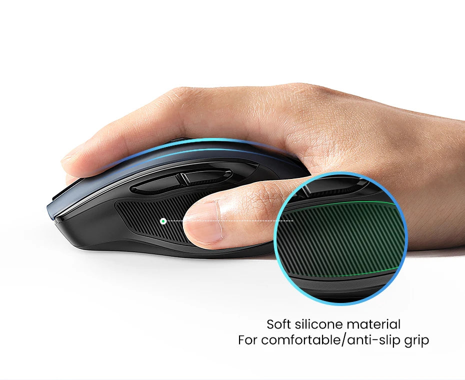 Ratón inalámbrico UGREEN Bluetooth 5.0 ergonómico 4000DPI con 6 botones silenciosos para MacBook, tabletas, portátiles, ordenador PC y conexión 2.4G
