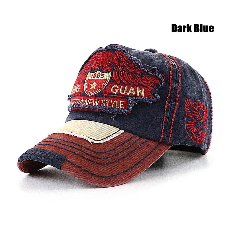 Eagle Soars In The Sky And Flies Freely Eagle Embroidered Large Head Baseball Cap With 3 Wizes To Choose From