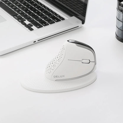 Rato Vertical Ergonómico Delux M618XSD Seeker com Ecrã OLED 4000DPI, Recarregável, 1000mA e Tampa Traseira Amovível para Computador