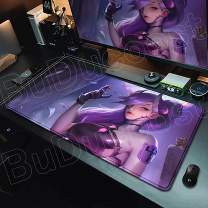 Tapete de rato gaming Overwatch Anime Girl grande XXL com impressão HD, base para teclado de computador, portátil e escritório, tapete de secretária em borracha macia 900x400 MM