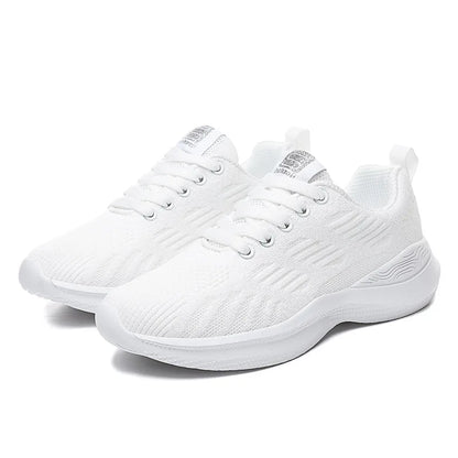 Ténis de moda para mulher, leves, para corrida, para desportos ao ar livre, em malha respirável, confortáveis, com almofada de ar e com atacadores