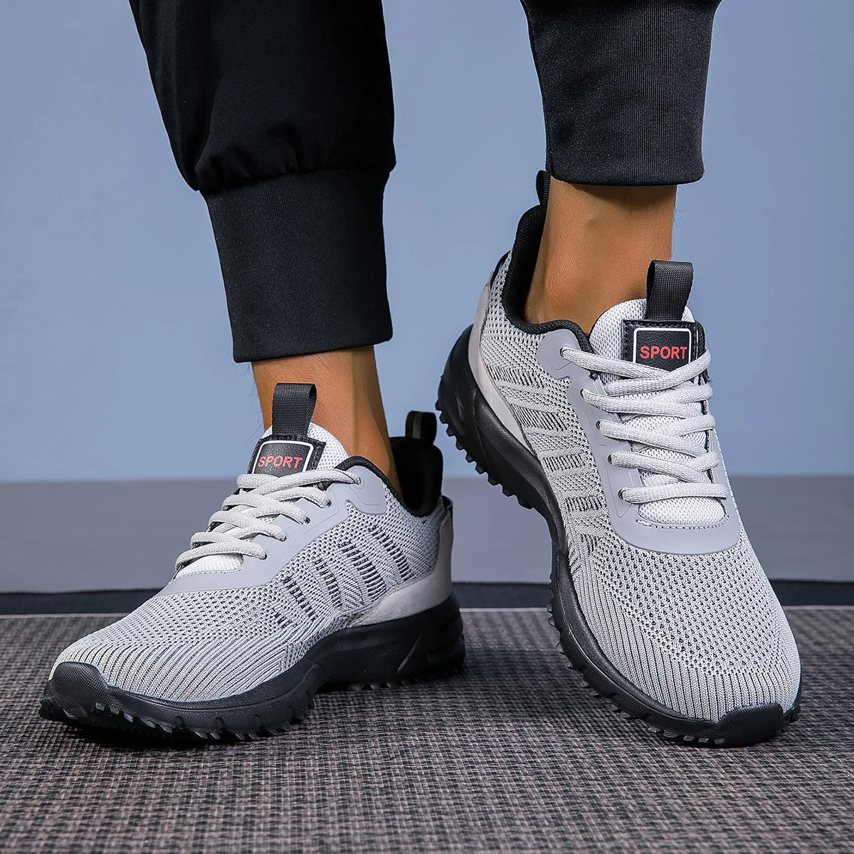 Men's Running Shoes, Lightweight Breathable Jogging Sport Shoes, Male Lace-up Fashion Comfort Non-Slip Casual Sneakers for Men