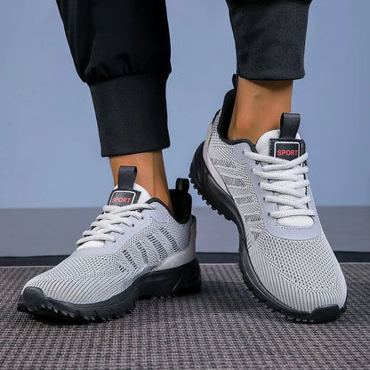 Men's Running Shoes, Lightweight Breathable Jogging Sport Shoes, Male Lace-up Fashion Comfort Non-Slip Casual Sneakers for Men