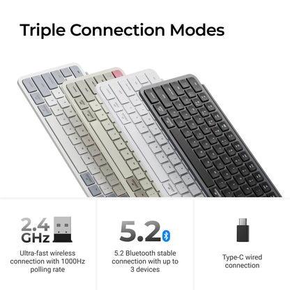 Keychron B6 Pro ISO-Layout ultraflache kabellose Tastatur in voller Größe, tragbar und leicht, mit 2.4GHz- & Bluetooth-Verbindungen