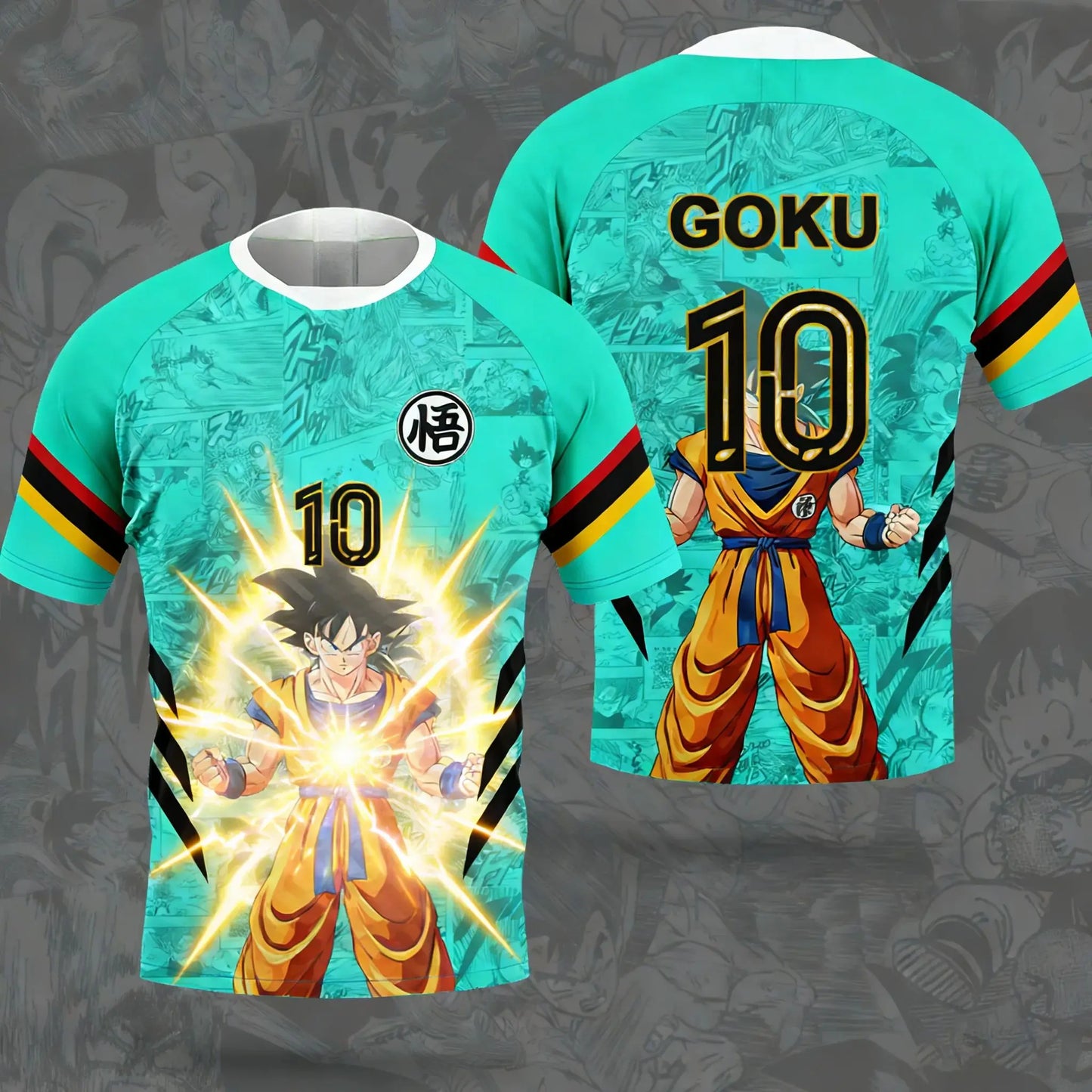 Summer 2026 Dragon Ball Wukong "Free Ultimate Yigong No. 10"Football Theme 3D Printing Breathable T-shirt Adult Parent-child Top