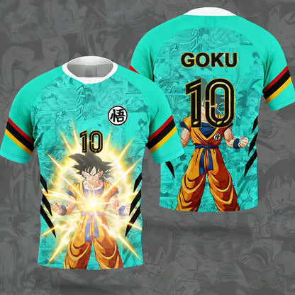 Summer 2026 Dragon Ball Wukong "Free Ultimate Yigong No. 10"Football Theme 3D Printing Breathable T-shirt Adult Parent-child Top
