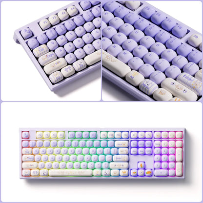 Akko MonsGeek MG108B Bun Wonderland kabellose mechanische Tastatur MOG-Profil RGB 108 Tasten Full Size Hot Swap USB / 2.4G / BT 5.0