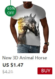 Short Sleeve Men's Wolves Graphic Print Crew Neck Tee for Summer Outdoor