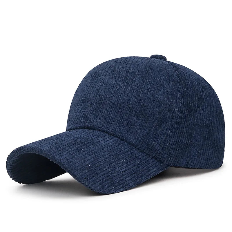 Corduroy Baseball Cap - Adjustable Snapback, Breathable Versatile Striped Casual Hat