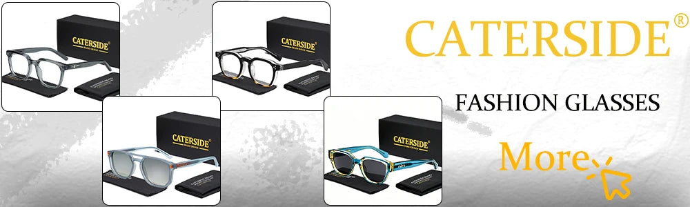 CATERSIDE New Fashion Men's Sunglasses Square Personalized Temple Tips Design Sun Glasses Women's Travel Party Festival Gift