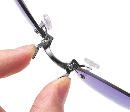 New Round Rimless Sunglasses Men Matrix Morpheus Men's Classic Clamp Nose Glasses  Mini Frameless Brand Design Glasses UV400