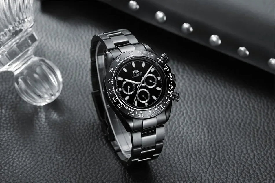 Automatic Watches for Men Mechanical Self Weind Gold Stainless Steel Glacier Ice Blue Chestnut Brown Bezel Reloj Hombre Baratos