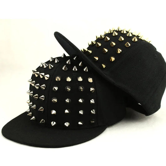 BASEBALL CAPS FOR BOTH Men Women Boys Girls Punk Studded Baseball Hip-Hop Hat Adjustable Snapback Spike Rivet Stud Cap