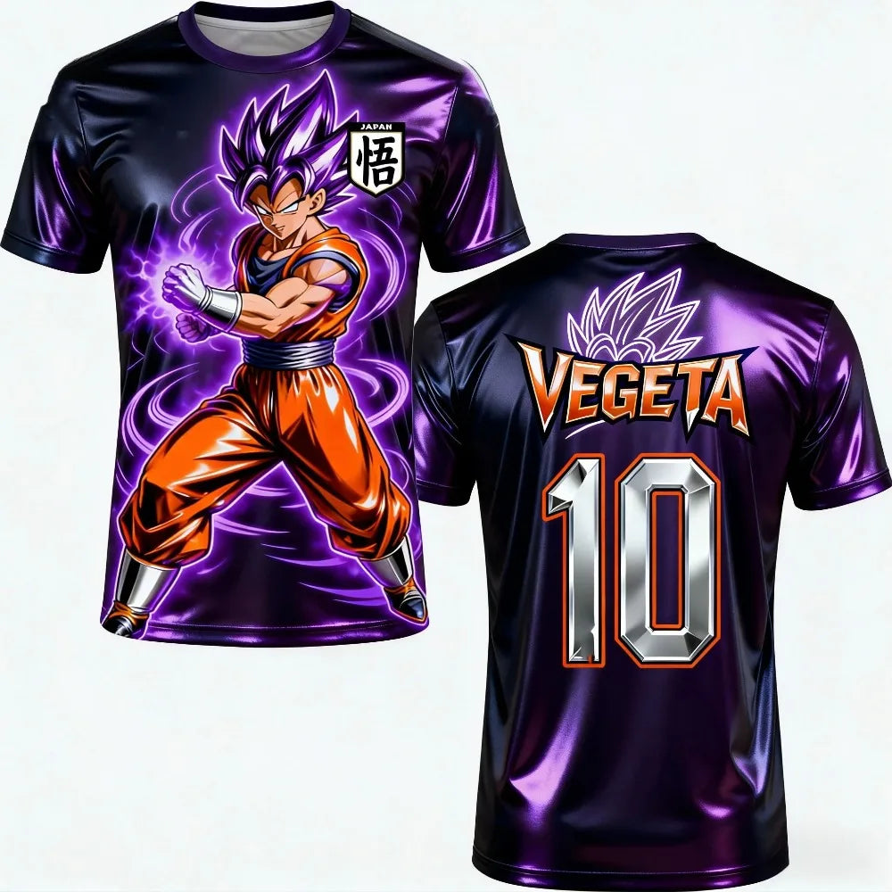 2026 Summer Dragon Ball  T-shirt Men's Breathable 3D Printed Casual Family Unisex Kids Sports Football Training Jersey