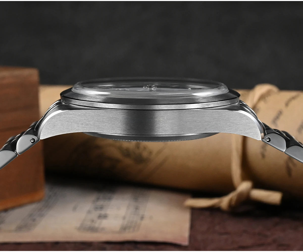 San Martin 38mm Men's Sport Watch Fashion Luxury Explore Climbing Automatic Mechanical Sapphire Waterproof 5 Links Bracelet BGW-9
