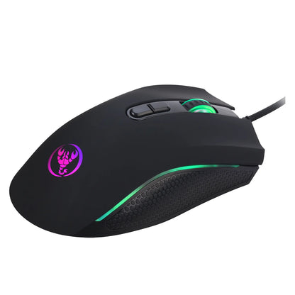 Rato gaming óptico profissional topo de gama com retroiluminação LED em 7 cores vivas e design ergonómico, 3200 DPI, para gamers de LOL e CS