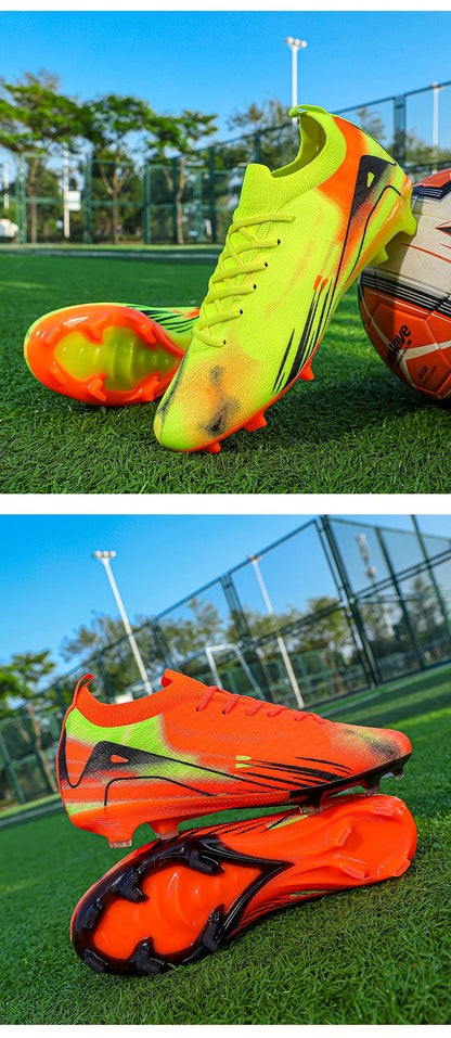 New Men's Football Boots FG Non-Slip Long Spikes Soccer Shoes Training Shoes Soccer Cleats Ultralight Outdoor Drop Shipping