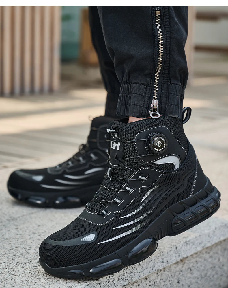Taille 47 48 bottes de sécurité de travail hommes haut anti-crevaison sécurité bout en acier chaussures de travail Protection hommes chaussures de sécurité chaussures