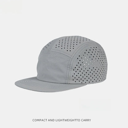Quick-Dry 5 Panel Running Cap Laser Cut Perforated Breathable Sport Hat Ultra-Lightweight Soft Top Baseball Cap for Men Women