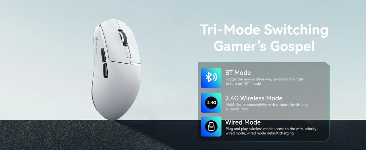 Attack Shark R6 leichte kabellose Gaming-Maus, Computermaus mit PAW 3950Max Sensor und Nordic 52480, 8KHz Polling