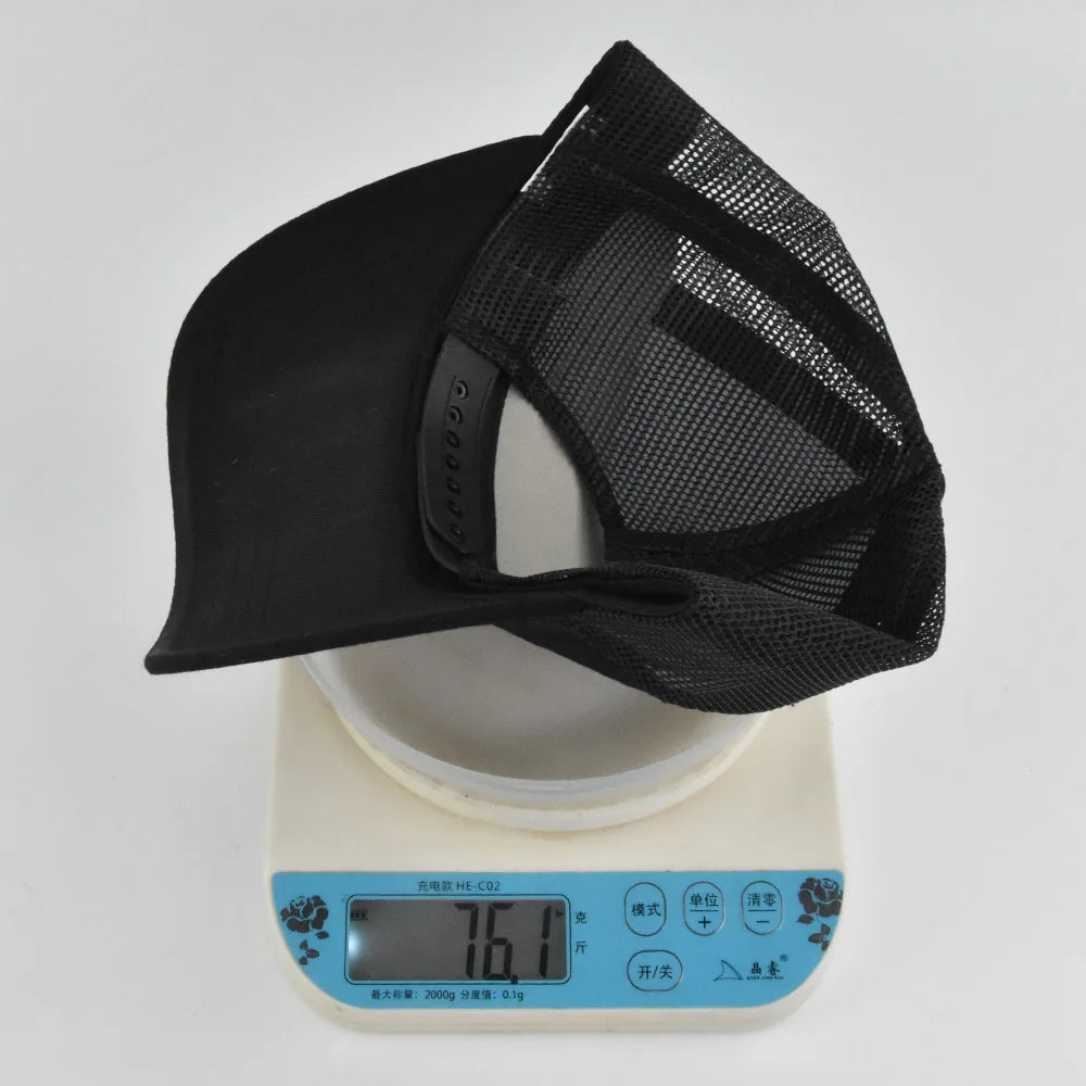 Customized Logo Hard Top 5 Panels Mesh Baseball Cap For Men Women Advertising Cap Breathable Sun Hat Solid Color Visor Gorra