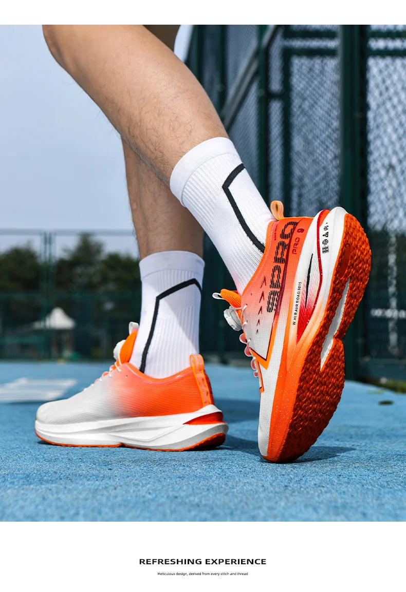 Men Marathon Running Shoes Carbon Board Speciality Sports Breathable Lightweight Women's Comfortable Athletic Nonskid Sneakers