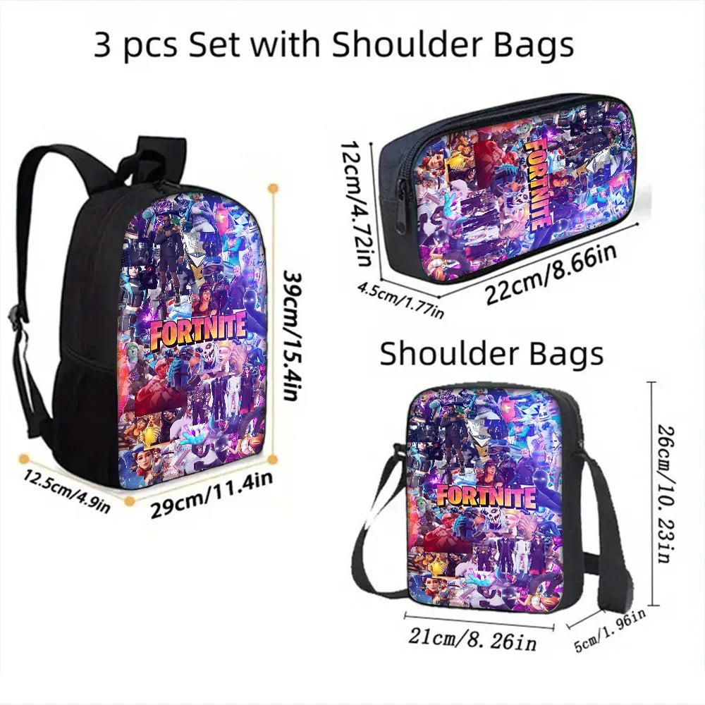 Child School Backpack With Shoulder Bag Pencil Bags School Bags for Hot Game Design-F-FortniteS Boys Girls Best Gift